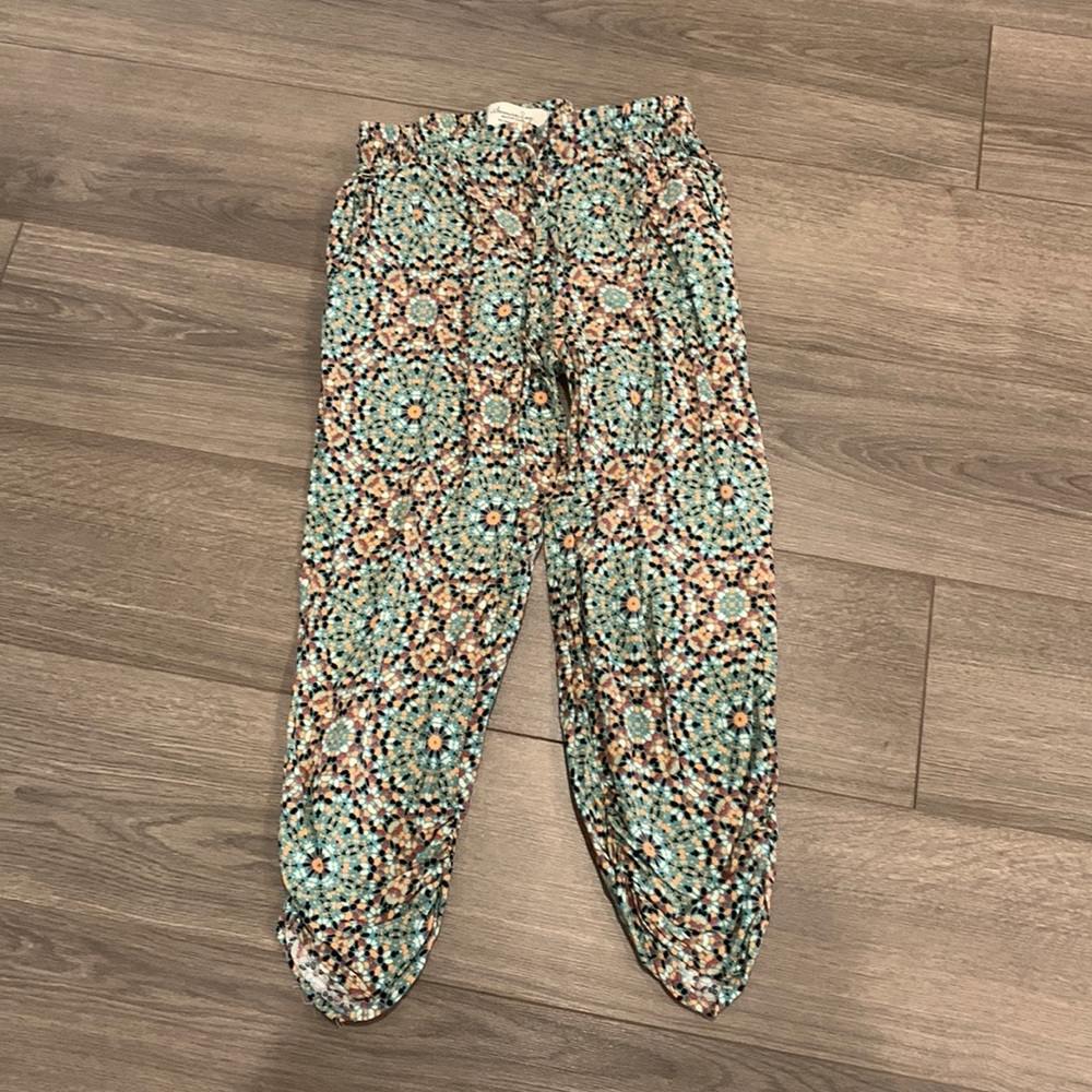 Drawstring crop summer pants